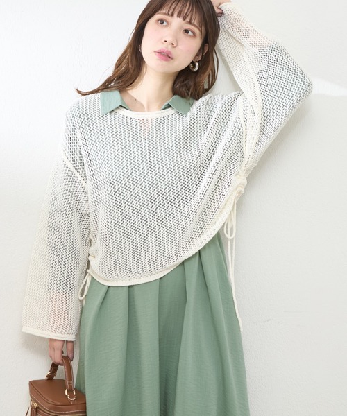natural couture（ナチュラルクチュール）の「スキッパー衿7分袖ワンピース（ワンピース・レディース・ラベンダー/ミント/その他1/その他2/ドット/ブラック・FREE）」の17枚目の写真