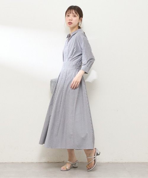 セール】スキッパー衿7分袖ワンピース（ワンピース）｜natural couture