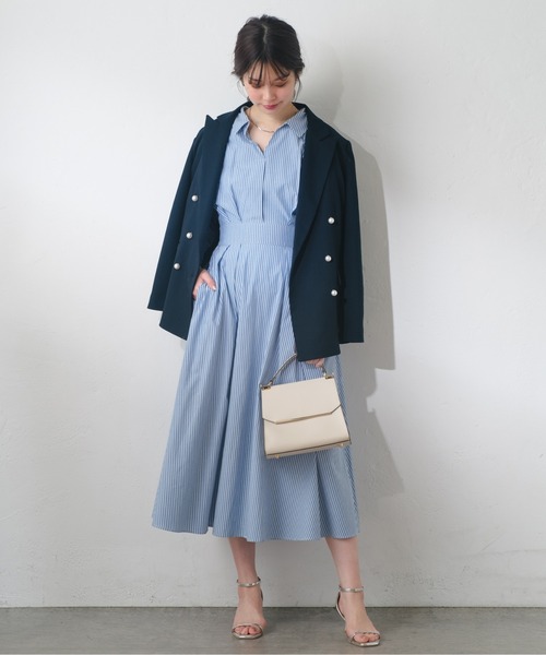 natural couture（ナチュラルクチュール）の「スキッパー衿7分袖ワンピース（ワンピース・レディース・ラベンダー/ミント/その他1/その他2/ドット/ブラック・FREE）」の22枚目の写真