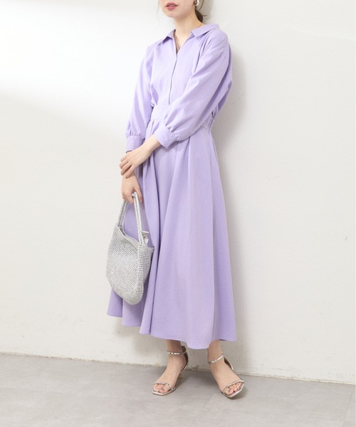natural couture（ナチュラルクチュール）の「スキッパー衿7分袖ワンピース（ワンピース・レディース・ラベンダー/ミント/その他1/その他2/ドット/ブラック・FREE）」の18枚目の写真