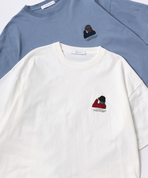 Lazar（ラザル）の「Lazar 別注 Street Girl Tee/オーバーサイズ ストリートガール ワンポイント刺繍 バックプリント 半袖Tシャツ/レディース メンズ（Tシャツ/カットソー・レディース・ブラック系その他/ブルー/ホワイト系その他2/ブラック系その他3/ブラック/ブラック系その他2/ホワイト/グリーン/ホワイト系その他/ホワイト系その他3/グリーン系その他/ブルー系その他・M/L/LL）」の3枚目の写真