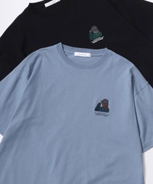 Lazar 別注 Street Girl Tee/オーバーサイズ ストリートガール ワンポイント刺繍 バックプリント 半袖Tシャツ/レディース メンズ