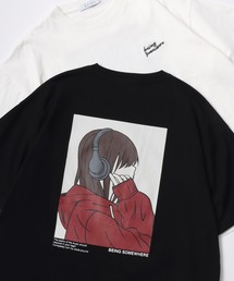 Lazar 別注 Street Girl Tee/オーバーサイズ ストリートガール ワンポイント刺繍 バックプリント 半袖Tシャツ/レディース メンズ