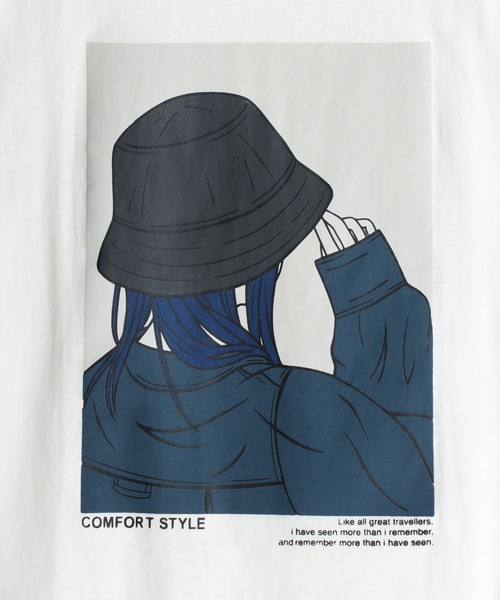 Lazar（ラザル）の「Lazar 別注 Street Girl Tee/オーバーサイズ ストリートガール ワンポイント刺繍 バックプリント 半袖Tシャツ/レディース メンズ（Tシャツ/カットソー・レディース・ブラック系その他/ブルー/ホワイト系その他2/ブラック系その他3/ブラック/ブラック系その他2/ホワイト/グリーン/ホワイト系その他/ホワイト系その他3/グリーン系その他/ブルー系その他・M/L/LL）」の22枚目の写真