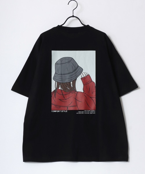 Lazar（ラザル）の「Lazar 別注 Street Girl Tee/オーバーサイズ ストリートガール ワンポイント刺繍 バックプリント 半袖Tシャツ/レディース メンズ（Tシャツ/カットソー・レディース・ブラック系その他/ブルー/ホワイト系その他2/ブラック系その他3/ブラック/ブラック系その他2/ホワイト/グリーン/ホワイト系その他/ホワイト系その他3/グリーン系その他/ブルー系その他・M/L/LL）」の18枚目の写真