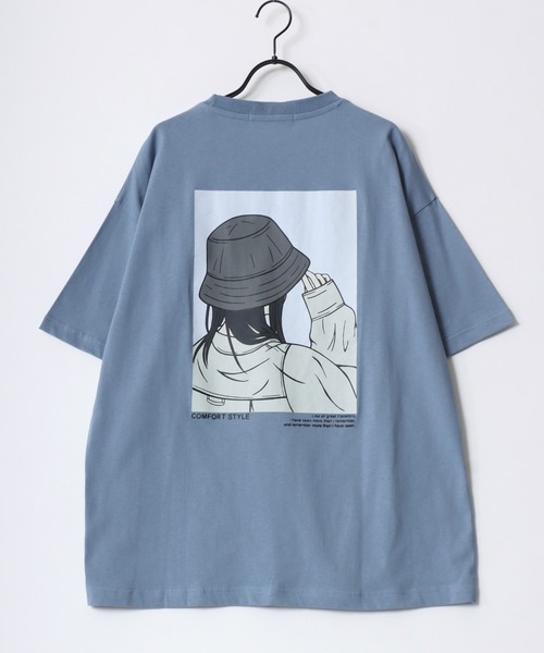 Lazar（ラザル）の「Lazar 別注 Street Girl Tee/オーバーサイズ ストリートガール ワンポイント刺繍 バックプリント 半袖Tシャツ/レディース メンズ（Tシャツ/カットソー・レディース・ブラック系その他/ブルー/ホワイト系その他2/ブラック系その他3/ブラック/ブラック系その他2/ホワイト/グリーン/ホワイト系その他/ホワイト系その他3/グリーン系その他/ブルー系その他・M/L/LL）」の20枚目の写真