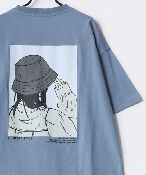 Lazar（ラザル）の「Lazar 別注 Street Girl Tee/オーバーサイズ ストリートガール ワンポイント刺繍 バックプリント 半袖Tシャツ/レディース メンズ（Tシャツ/カットソー・レディース・ブラック系その他/ブルー/ホワイト系その他2/ブラック系その他3/ブラック/ブラック系その他2/ホワイト/グリーン/ホワイト系その他/ホワイト系その他3/グリーン系その他/ブルー系その他・M/L/LL）」の14枚目の写真