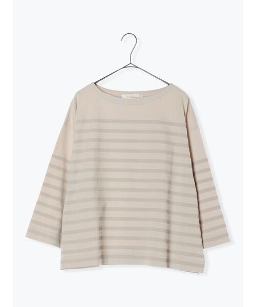 sm2rhythm（サマンサモスモスリズム）の「パネルボーダープリントカットソー（Tシャツ/カットソー・レディース・イエロー/オフホワイト/ベージュ・F）」の3枚目の写真