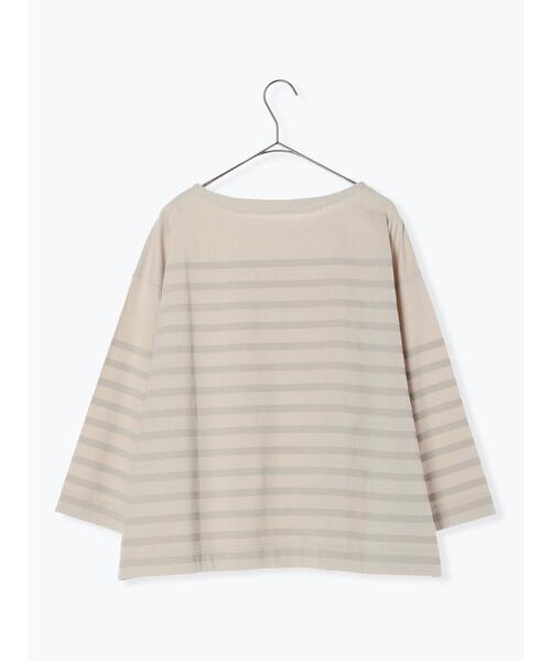 sm2rhythm（サマンサモスモスリズム）の「パネルボーダープリントカットソー（Tシャツ/カットソー・レディース・イエロー/オフホワイト/ベージュ・F）」の4枚目の写真