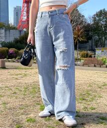 WEGO | WEGO/【24年春夏新作】ダメージレギュラーデニム(デニムパンツ)