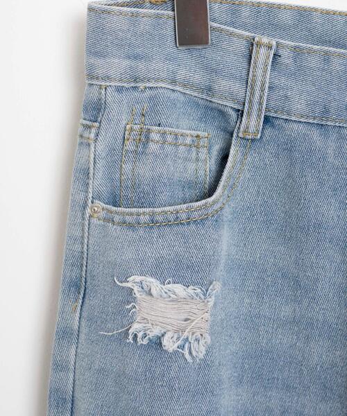 WEGO（ウィゴー）の「WEGO/ダメージレギュラーデニム（デニムパンツ・レディース・ライトインディゴブルー・MEDIUM/SMALL）」の9枚目の写真