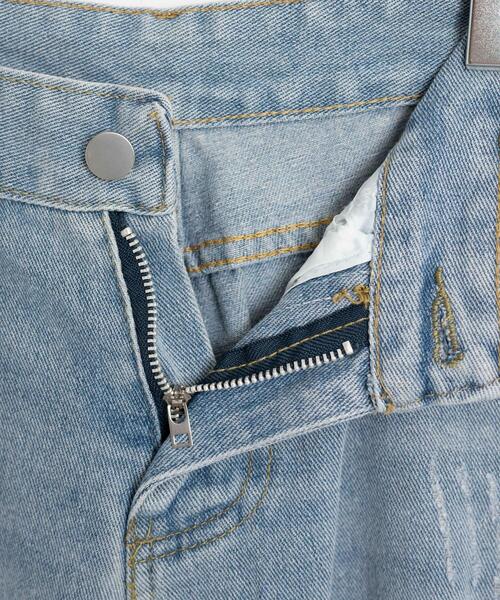 WEGO（ウィゴー）の「WEGO/ダメージレギュラーデニム（デニムパンツ・レディース・ライトインディゴブルー・MEDIUM/SMALL）」の10枚目の写真