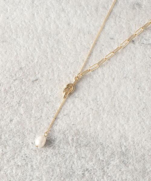 grove(グローブ)の「◆淡水パールデザインチェーンY字ネックレス(ネックレス・レディース・シルバー/ゴールド・00)」の2枚目の写真