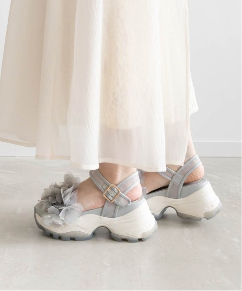 RANDA ボリュームフラワースポーツサンダル M 23.5 厚底 ランダ RANDA ボリュームフラワースポーツサンダル （BLUE