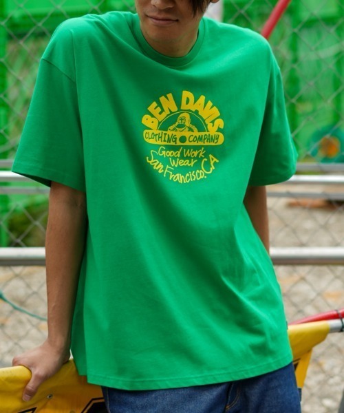 BEN DAVIS(ベンデイビス)の「《BEN DAVIS》プリントTシャツ/抗菌防臭 リサイクルコットン混(Tシャツ/カットソー・メンズ・ホワイト/ブラック/イエロー/グリーン・MEDIUM/LARGE/X-LARGE/SMALL)」の1枚目の写真