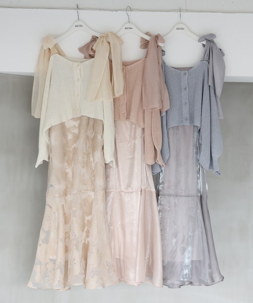 one after another NICE CLAUP（ワンアフターアナザーナイスクラップ）の「マルチウェイニットセットワンピース（ワンピース・レディース・サックスブルー/ピンクベージュ/オフホワイト・FREE）」の12枚目の写真