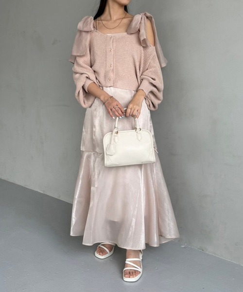 one after another NICE CLAUP（ワンアフターアナザーナイスクラップ）の「マルチウェイニットセットワンピース（ワンピース・レディース・サックスブルー/ピンクベージュ/オフホワイト・FREE）」の5枚目の写真