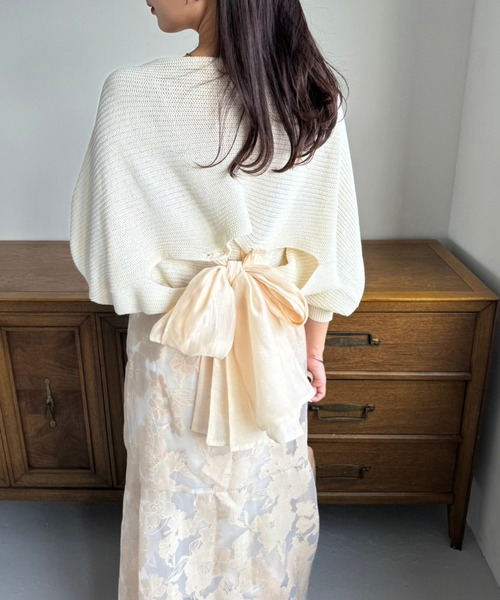 one after another NICE CLAUP（ワンアフターアナザーナイスクラップ）の「マルチウェイニットセットワンピース（ワンピース・レディース・サックスブルー/ピンクベージュ/オフホワイト・FREE）」の10枚目の写真