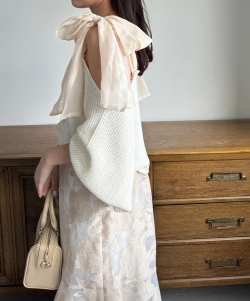 one after another NICE CLAUP（ワンアフターアナザーナイスクラップ）の「マルチウェイニットセットワンピース（ワンピース・レディース・サックスブルー/ピンクベージュ/オフホワイト・FREE）」の13枚目の写真