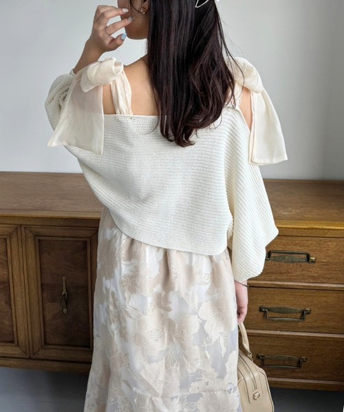 one after another NICE CLAUP（ワンアフターアナザーナイスクラップ）の「マルチウェイニットセットワンピース（ワンピース・レディース・サックスブルー/ピンクベージュ/オフホワイト・FREE）」の14枚目の写真