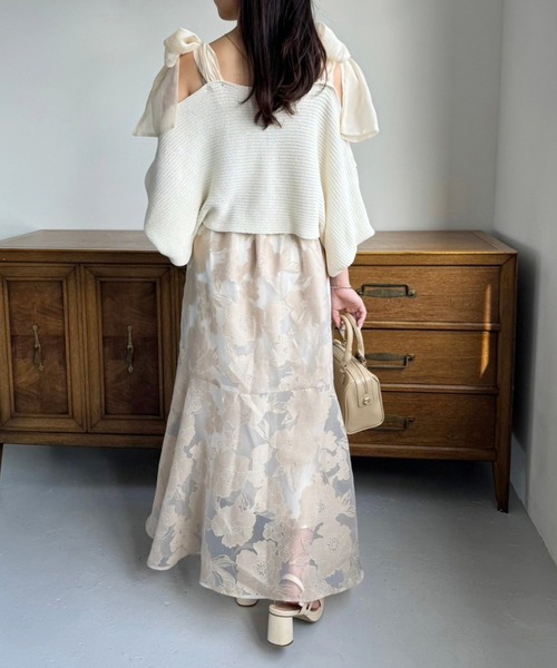 one after another NICE CLAUP（ワンアフターアナザーナイスクラップ）の「マルチウェイニットセットワンピース（ワンピース・レディース・サックスブルー/ピンクベージュ/オフホワイト・FREE）」の15枚目の写真