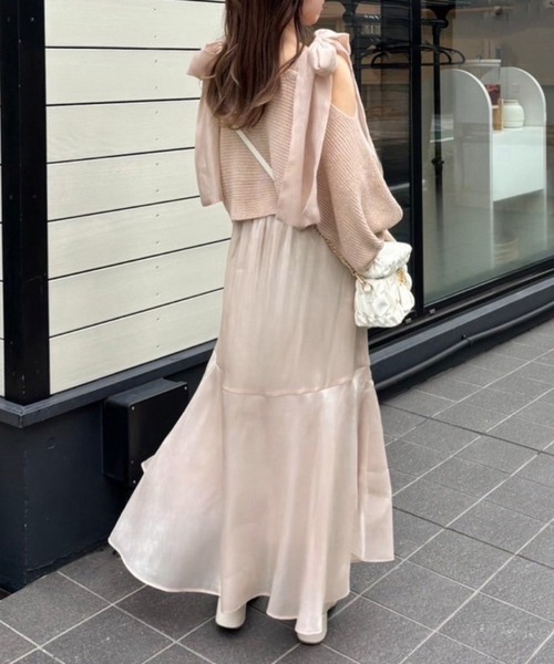 one after another NICE CLAUP（ワンアフターアナザーナイスクラップ）の「マルチウェイニットセットワンピース（ワンピース・レディース・サックスブルー/ピンクベージュ/オフホワイト・FREE）」の16枚目の写真