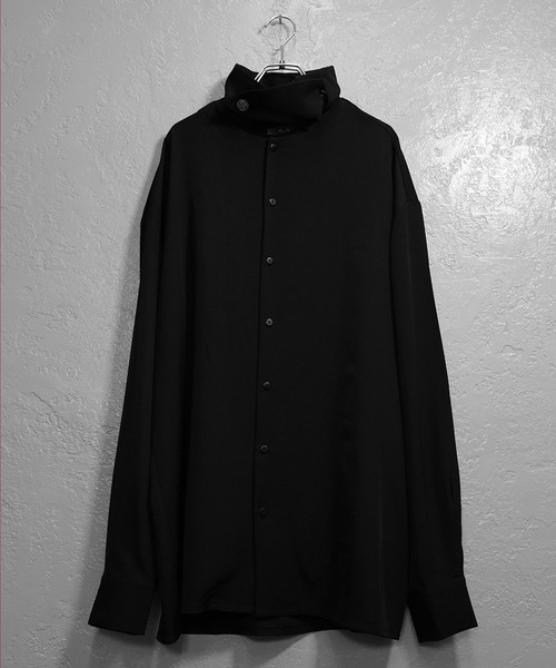 MinoriTY(マイノリティ)の「【MinoriTY】2wayハイネックボウタイシャツ メンズ オーバーサイズ ビッグシルエット ルーズフィット 秋服(シャツ/ブラウス・メンズ・ライトグレー/ブラック・S/M/L)」の13枚目の写真