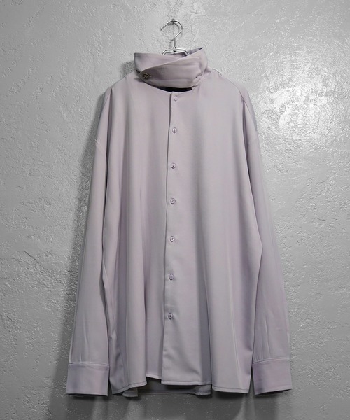 クルーレ2wayハイネックボウタイシャツ/powderblue クルーレ crewre 2wayハイネックボウタイシャツ powder blue