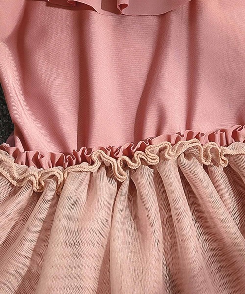 OSYAREVO（オシャレボ）の「キッズ ギャザーフリル バックシャン ワンピース水着（水着・キッズ・ピンク/ブルー・90/100/110/120/130/140）」の21枚目の写真