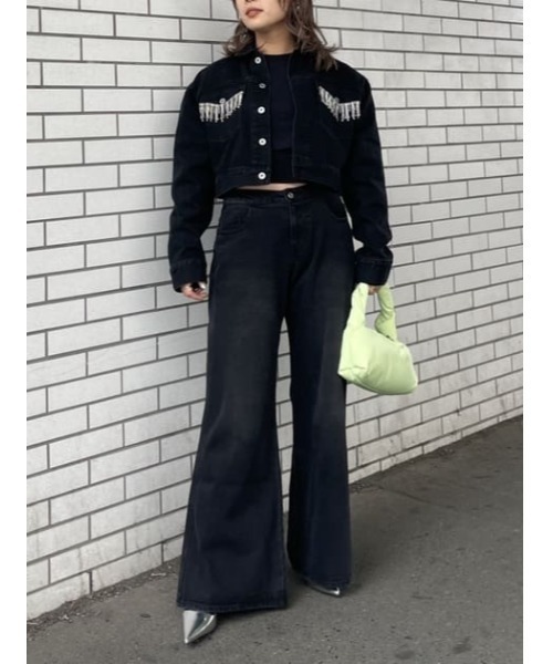THROW by SLY(スローバイスライ)の「THROW L/W LOOSE LEG PT-E ローウエスト ルーズ レッグ パンツ イー(デニムパンツ・レディース・ブラック・0/1)」の21枚目の写真