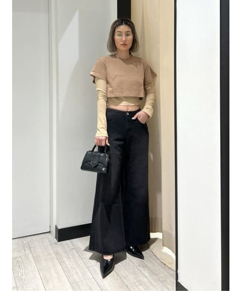 THROW by SLY(スローバイスライ)の「THROW L/W LOOSE LEG PT-E ローウエスト ルーズ レッグ パンツ イー(デニムパンツ・レディース・ブラック・0/1)」の13枚目の写真