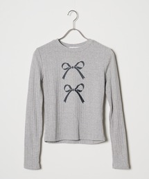 ▲Ribbon Ribbed Knit / リボンリブニットトップス