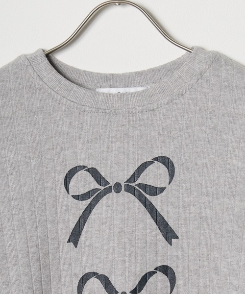 Chick(チック)の「▲Ribbon Ribbed Knit / リボンリブニットトップス(ニット/セーター・レディース・ブラック/ベージュ/グレー・FREE)」の4枚目の写真