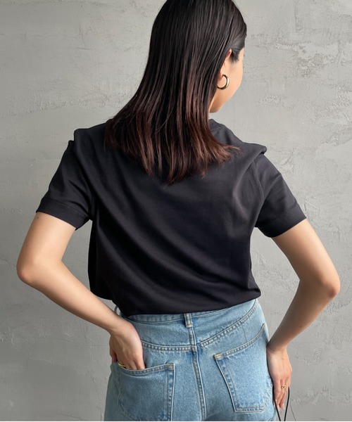 Calvin Klein（カルバン・クライン）の「[Calvin Klein/カルバンクライン] アーカイブワンポイントロゴ刺繍Tシャツ（Tシャツ/カットソー・レディース・ホワイト/ブラック・S）」の15枚目の写真