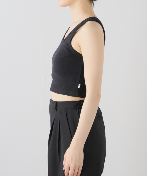 ROLLA'S(ローラス)の「ROLLA'S HEAVY RIB TONI CROP R34T00(タンクトップ・レディース・ブラック/ホワイト/イエロー・SMALL)」の6枚目の写真