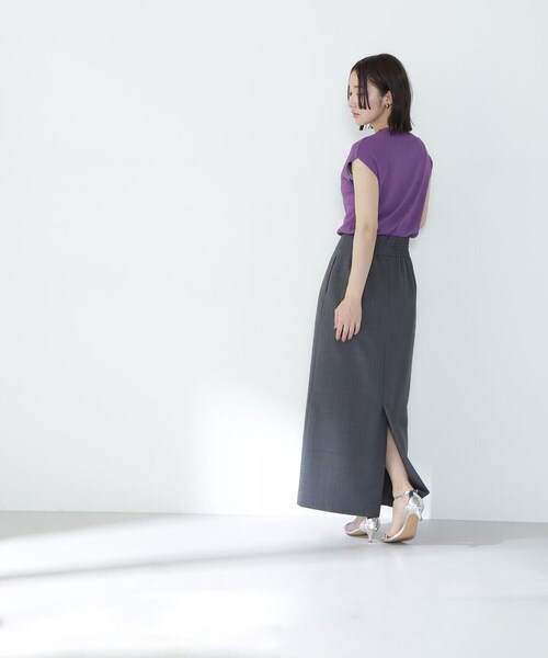 NATURAL BEAUTY BASIC(ナチュラルビューティーベーシック)の「◇リネンライクワイドベルトナロースカート(スカート・レディース・ベージュ/チャコールグレー/オリーブ・MEDIUM/SMALL)」の20枚目の写真