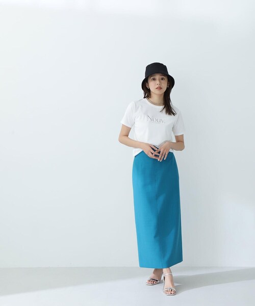 NATURAL BEAUTY BASIC(ナチュラルビューティーベーシック)の「◇リネンライクワイドベルトナロースカート(スカート・レディース・ベージュ/チャコールグレー/オリーブ・MEDIUM/SMALL)」の12枚目の写真