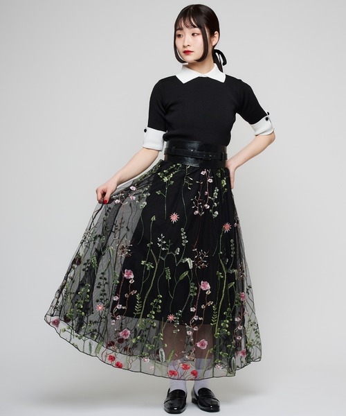 Narcissus（ナルシス）の「【Narcissus】フラワーチュールスカート（スカート・レディース・ブラック/ピンク・FREE）」の3枚目の写真