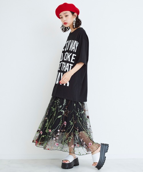 Narcissus（ナルシス）の「【Narcissus】フラワーチュールスカート（スカート・レディース・ブラック/ピンク・FREE）」の6枚目の写真