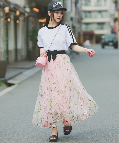 Narcissus（ナルシス）の「【Narcissus】フラワーチュールスカート（スカート・レディース・ブラック/ピンク・FREE）」の7枚目の写真