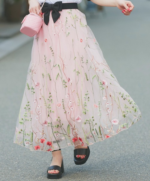 Narcissus（ナルシス）の「【Narcissus】フラワーチュールスカート（スカート・レディース・ブラック/ピンク・FREE）」の21枚目の写真