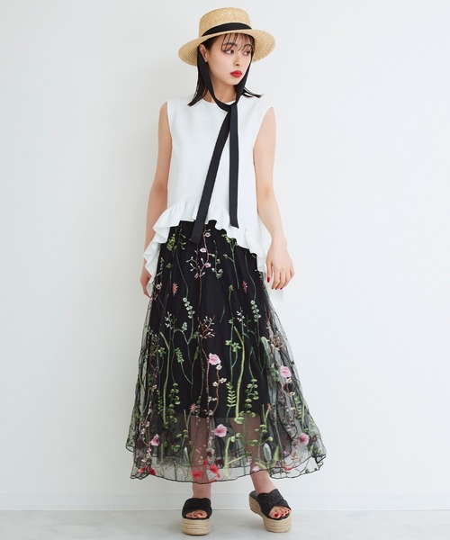 Narcissus（ナルシス）の「【Narcissus】フラワーチュールスカート（スカート・レディース・ブラック/ピンク・FREE）」の19枚目の写真