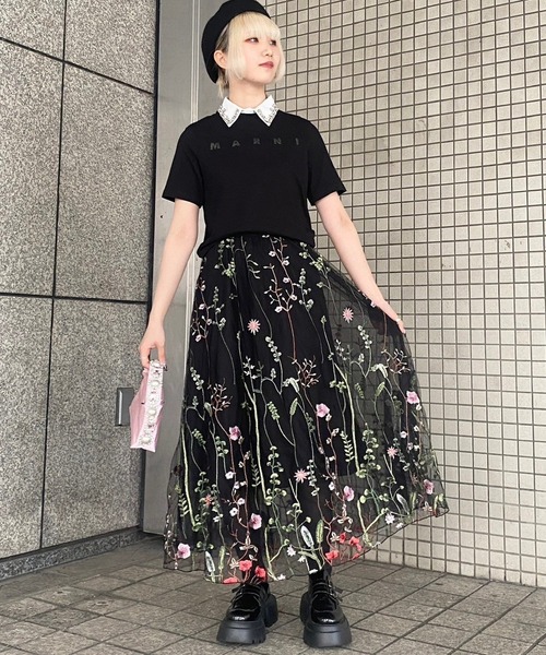 Narcissus（ナルシス）の「【Narcissus】フラワーチュールスカート（スカート・レディース・ブラック/ピンク・FREE）」の18枚目の写真