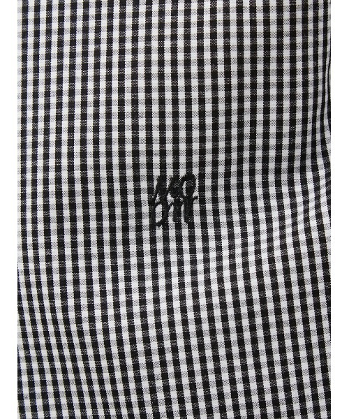 美品⁑メフウ芽風コットン フレンチスリーブブラウスブラックチェック40