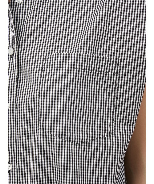 Mila Owen(ミラオーウェン)の「肩タックフレンチスリーブブラウス【手洗い可能】(シャツ/ブラウス・レディース・チェック/ホワイト/チャコールグレー/オリーブ・0/1)」の10枚目の写真