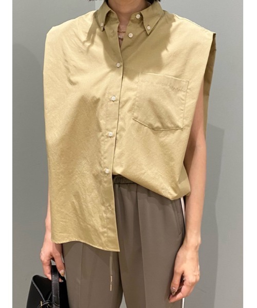 Mila Owen(ミラオーウェン)の「肩タックフレンチスリーブブラウス【手洗い可能】(シャツ/ブラウス・レディース・チェック/ホワイト/チャコールグレー/オリーブ・0/1)」の21枚目の写真