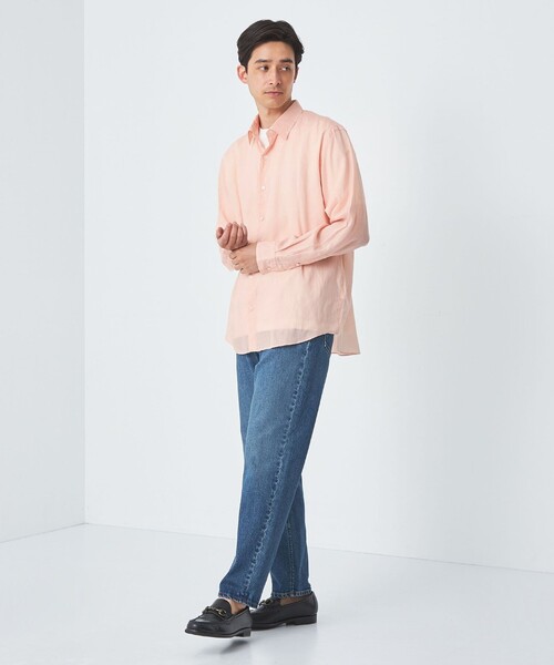 green label relaxing（グリーンレーベルリラクシング）の「ラミーセルロース リラックス レギュラーカラー シャツ（シャツ/ブラウス・メンズ・ライトピンク/ベージュ/ライム・XL/M/S/L）」の4枚目の写真