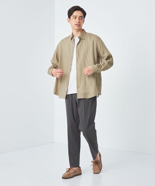 green label relaxing（グリーンレーベルリラクシング）の「ラミーセルロース リラックス レギュラーカラー シャツ（シャツ/ブラウス・メンズ・ライトピンク/ベージュ/ライム・XL/M/S/L）」の6枚目の写真