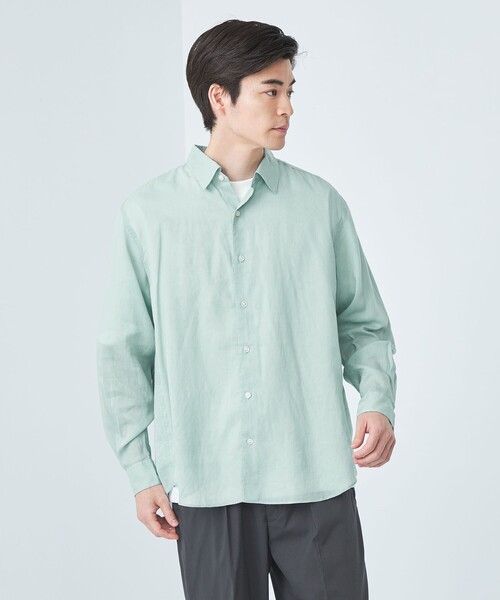 green label relaxing（グリーンレーベルリラクシング）の「ラミーセルロース リラックス レギュラーカラー シャツ（シャツ/ブラウス・メンズ・ライトピンク/ベージュ/ライム・XL/M/S/L）」の8枚目の写真