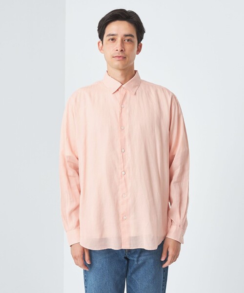 green label relaxing（グリーンレーベルリラクシング）の「ラミーセルロース リラックス レギュラーカラー シャツ（シャツ/ブラウス・メンズ・ライトピンク/ベージュ/ライム・XL/M/S/L）」の10枚目の写真